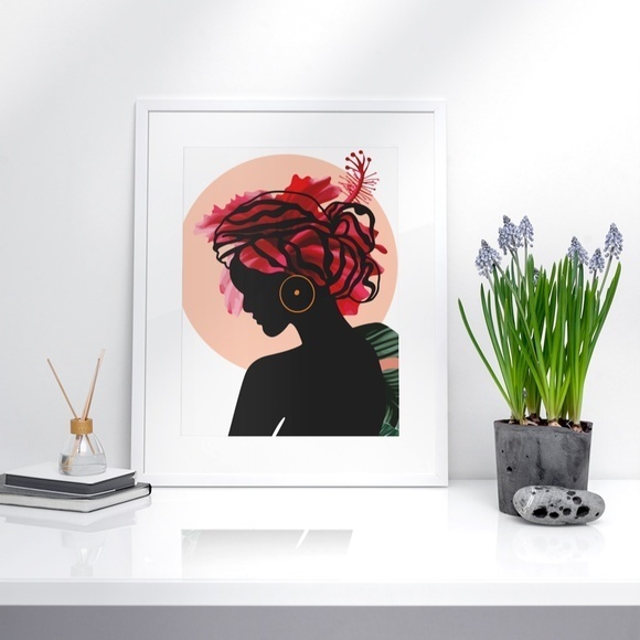 Modern Wall Art Print Tropical Girl Unframed - Picture 5 of 17